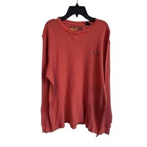 Ralph Lauren Polo Sport VTG 90’s Orange Thermal Pullover Mens Shirt Size‎ Large